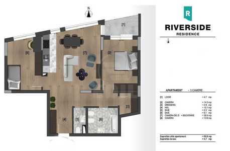 Apartament de Închiriere 3 camere, APCJ359396-6