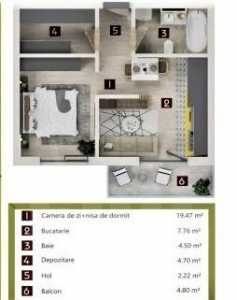 Apartment for sale 2 rooms, APCJ335937