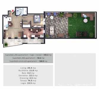 Appartement de vente 2 chambres, APCJ244976FLO-10