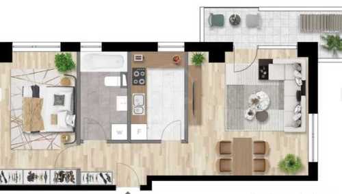 Appartement de vente 2 chambres, APCJ357493-8